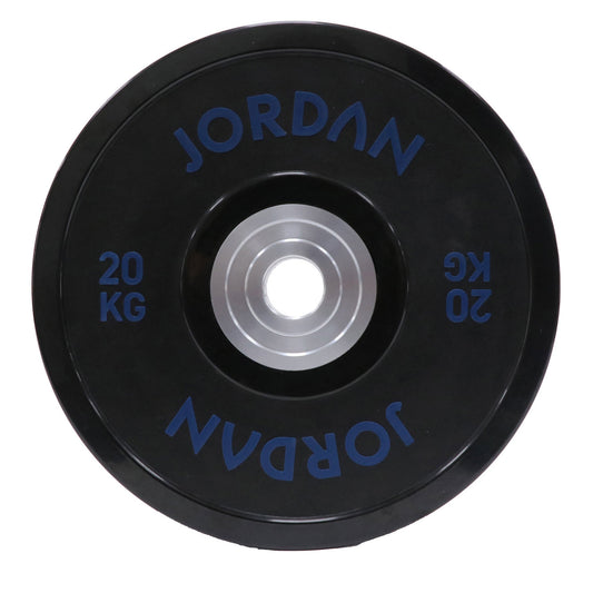 JORDAN 20kg Urethane Competition Plate - Black with Blue text - main product view