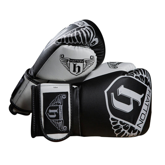 Hatton PU Boxing Glove (pair) Black8oz - AresFit