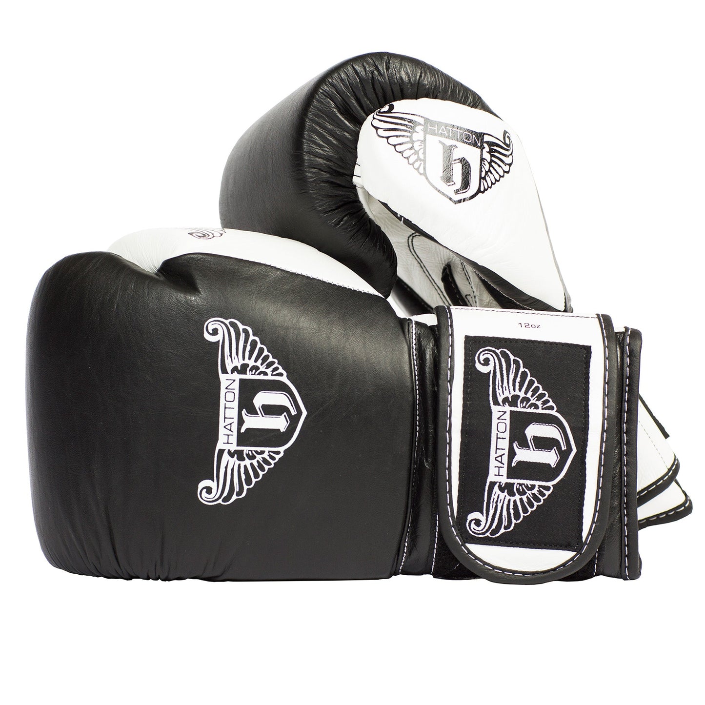 Hatton Pro Sparring Leather Velcro Glove (pair) Black 14oz