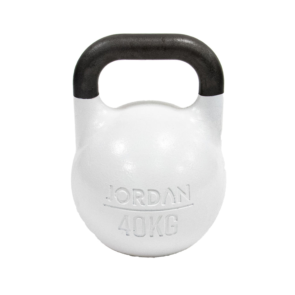 White JORDAN competition kettlebell marked 40kg.