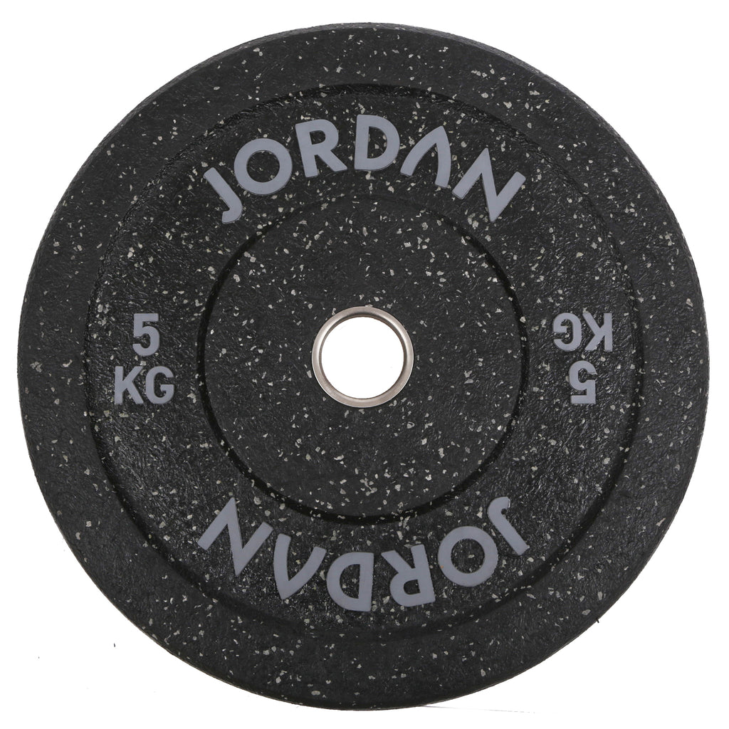 HG Black Rubber Bumper Plate - Coloured Fleck Jordan Fitness 5kg;HG Black Rubber Bumper Plate - Coloured Fleck Jordan Fitness 20kg;HG Black Rubber Bumper Plate - Coloured Fleck Jordan Fitness 25kg;HG Black Rubber Bumper Plate - Coloured Fleck Jordan Fitness 15kg;HG Black Rubber Bumper Plate - Coloured Fleck Jordan Fitness 10kg;JORDAN® HG Black Rubber Bumper Weight Plates - Coloured Fleck