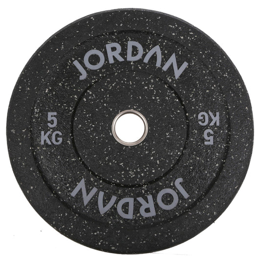 HG Black Rubber Bumper Plate - Coloured Fleck Jordan Fitness 5kg;HG Black Rubber Bumper Plate - Coloured Fleck Jordan Fitness 20kg;HG Black Rubber Bumper Plate - Coloured Fleck Jordan Fitness 25kg;HG Black Rubber Bumper Plate - Coloured Fleck Jordan Fitness 15kg;HG Black Rubber Bumper Plate - Coloured Fleck Jordan Fitness 10kg;JORDAN® HG Black Rubber Bumper Weight Plates - Coloured Fleck
