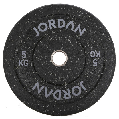 HG Black Rubber Bumper Plate - Coloured Fleck Jordan Fitness 10kg;HG Black Rubber Bumper Plate - Coloured Fleck Jordan Fitness 20kg;HG Black Rubber Bumper Plate - Coloured Fleck Jordan Fitness 25kg;HG Black Rubber Bumper Plate - Coloured Fleck Jordan Fitness 15kg;HG Black Rubber Bumper Plate - Coloured Fleck Jordan Fitness 5kg;JORDAN® HG Black Rubber Bumper Weight Plates - Coloured Fleck