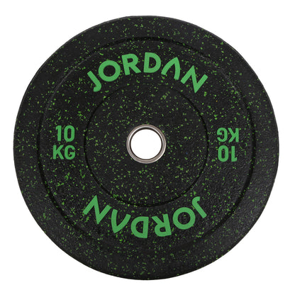 HG Black Rubber Bumper Plate - Coloured Fleck Jordan Fitness 10kg;HG Black Rubber Bumper Plate - Coloured Fleck Jordan Fitness 20kg;HG Black Rubber Bumper Plate - Coloured Fleck Jordan Fitness 25kg;HG Black Rubber Bumper Plate - Coloured Fleck Jordan Fitness 15kg;HG Black Rubber Bumper Plate - Coloured Fleck Jordan Fitness 5kg;JORDAN® HG Black Rubber Bumper Weight Plates - Coloured Fleck