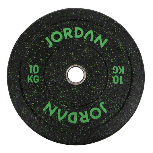 HG Black Rubber Bumper Plate - Coloured Fleck Jordan Fitness 10kg;HG Black Rubber Bumper Plate - Coloured Fleck Jordan Fitness 20kg;HG Black Rubber Bumper Plate - Coloured Fleck Jordan Fitness 25kg;HG Black Rubber Bumper Plate - Coloured Fleck Jordan Fitness 15kg;HG Black Rubber Bumper Plate - Coloured Fleck Jordan Fitness 5kg;JORDAN® HG Black Rubber Bumper Weight Plates - Coloured Fleck