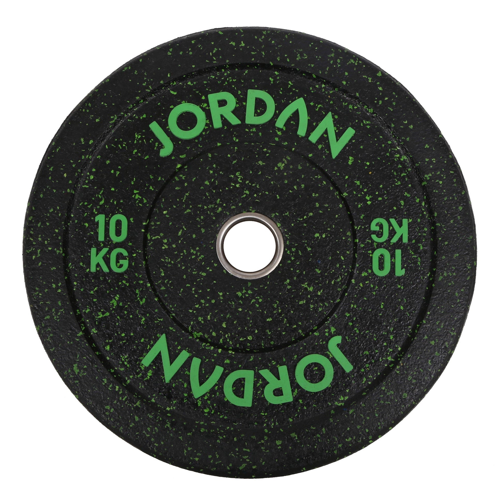 JORDAN HG Fleck Coloured Rubber Bumper Plate 10kg - Green - main product view