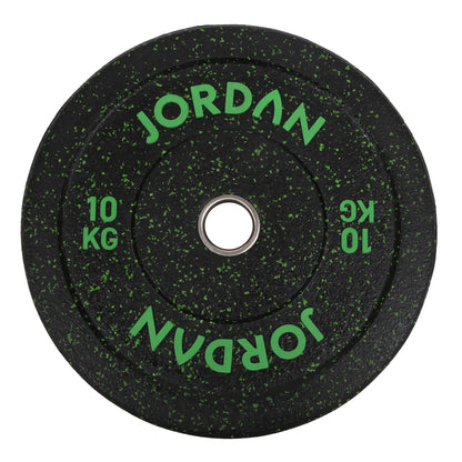 JORDAN HG Fleck Coloured Rubber Bumper Plate 10kg - Green - main product view