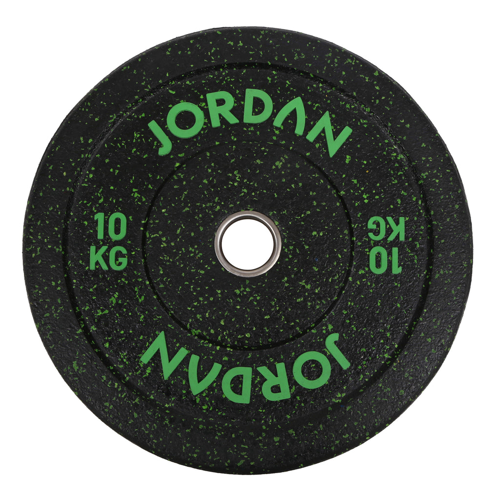 HG Black Rubber Bumper Plate - Coloured Fleck Jordan Fitness 20kg;HG Black Rubber Bumper Plate - Coloured Fleck Jordan Fitness 25kg;HG Black Rubber Bumper Plate - Coloured Fleck Jordan Fitness 15kg;HG Black Rubber Bumper Plate - Coloured Fleck Jordan Fitness 10kg;HG Black Rubber Bumper Plate - Coloured Fleck Jordan Fitness 5kg;JORDAN® HG Black Rubber Bumper Weight Plates - Coloured Fleck