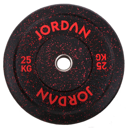 HG Black Rubber Bumper Plate - Coloured Fleck Jordan Fitness 25kg;HG Black Rubber Bumper Plate - Coloured Fleck Jordan Fitness 20kg;HG Black Rubber Bumper Plate - Coloured Fleck Jordan Fitness 15kg;HG Black Rubber Bumper Plate - Coloured Fleck Jordan Fitness 10kg;HG Black Rubber Bumper Plate - Coloured Fleck Jordan Fitness 5kg;JORDAN® HG Black Rubber Bumper Weight Plates - Coloured Fleck