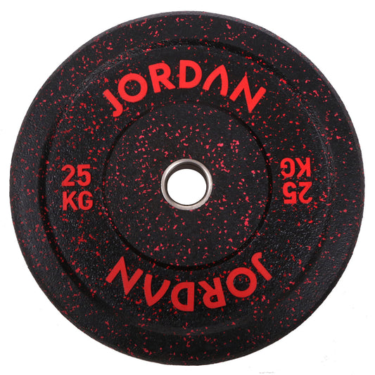 HG Black Rubber Bumper Plate - Coloured Fleck Jordan Fitness 25kg;HG Black Rubber Bumper Plate - Coloured Fleck Jordan Fitness 20kg;HG Black Rubber Bumper Plate - Coloured Fleck Jordan Fitness 15kg;HG Black Rubber Bumper Plate - Coloured Fleck Jordan Fitness 10kg;HG Black Rubber Bumper Plate - Coloured Fleck Jordan Fitness 5kg;JORDAN® HG Black Rubber Bumper Weight Plates - Coloured Fleck