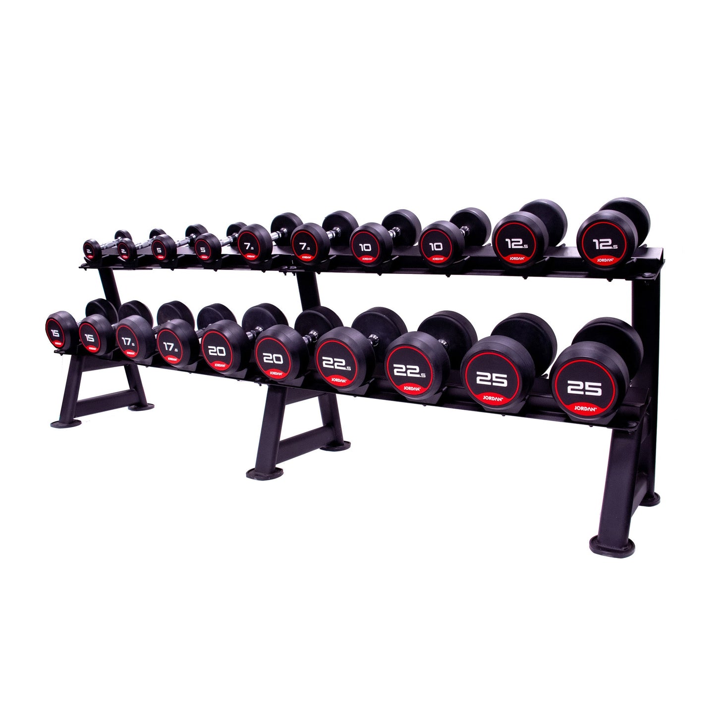 JORDAN 10 Pair Dumbbell Rack (2 Tier, Oval) - detail view