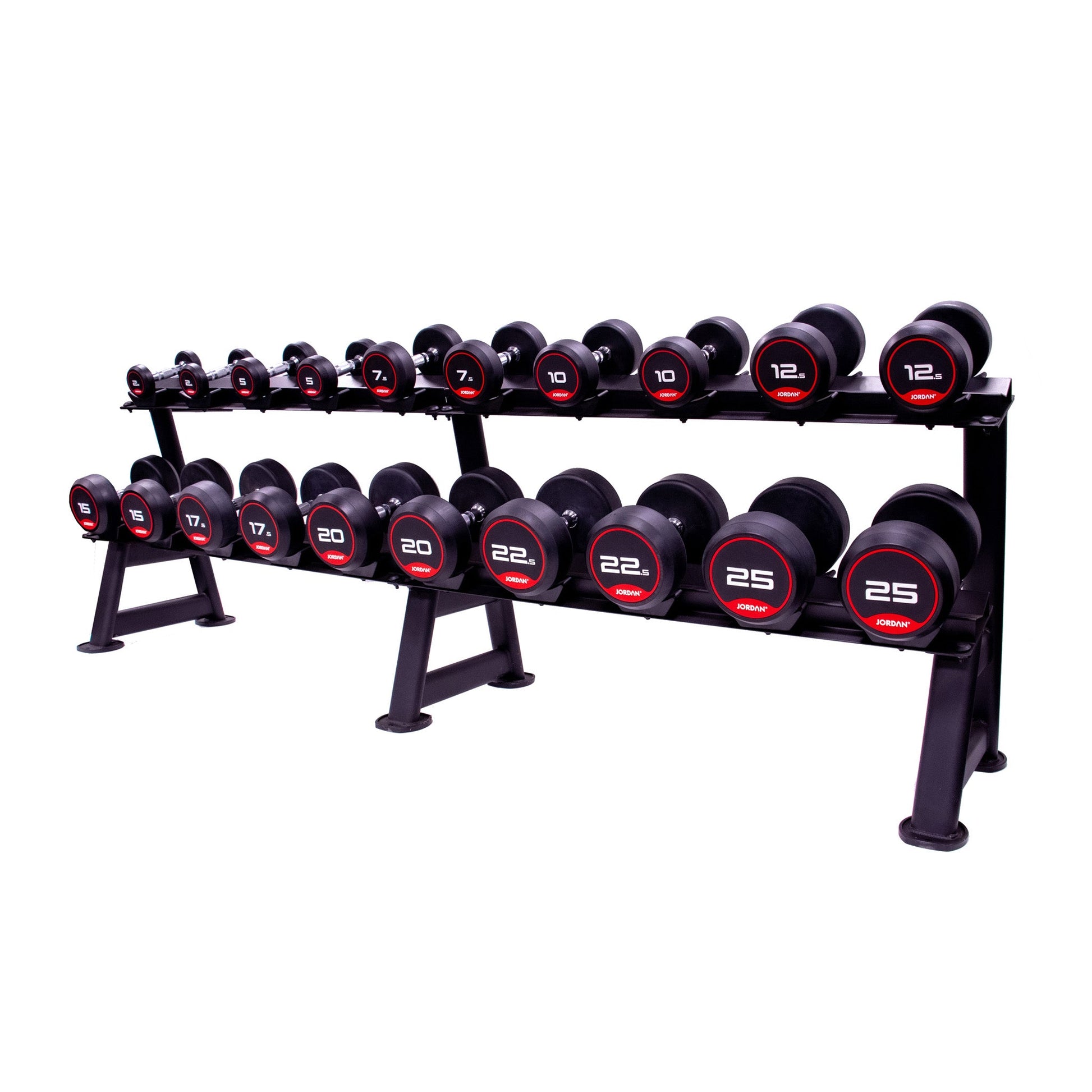JORDAN 10 Pair Dumbbell Rack (2 Tier, Oval) - detail view