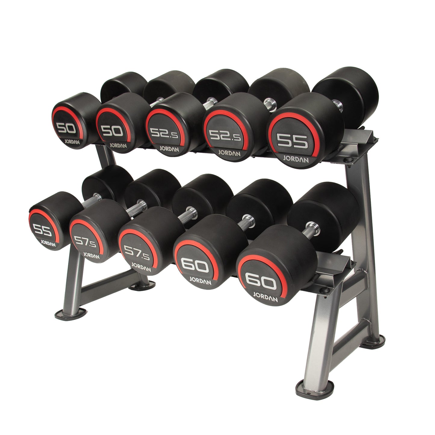 JORDAN 5 Pair Dumbbell Rack (2 Tier, Oval) - alternate angle