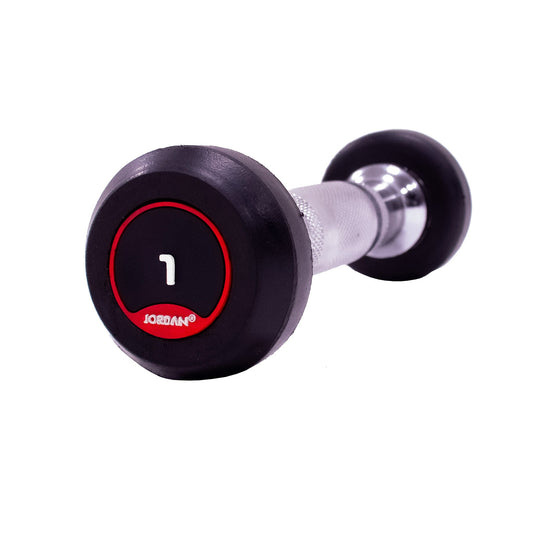 JORDAN Classic Rubber Dumbbells - Red - main product view