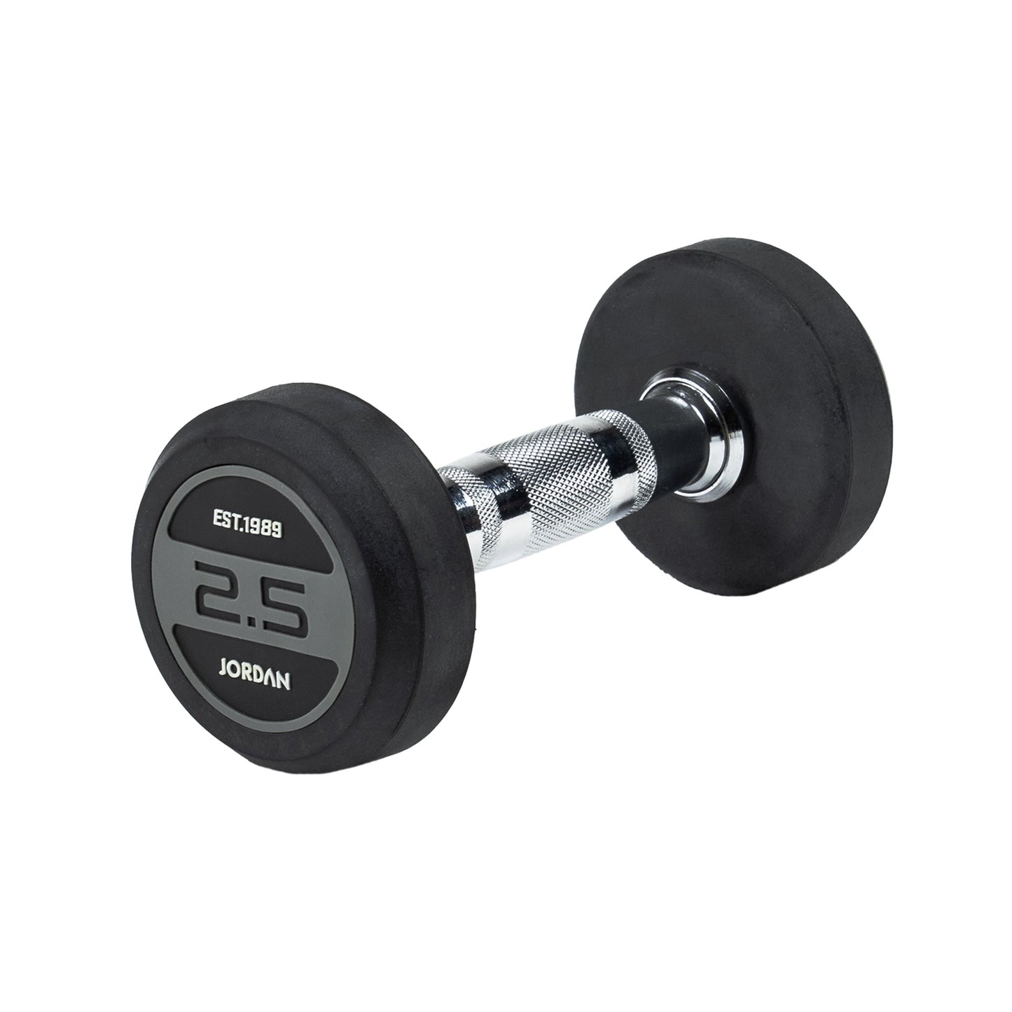 JORDAN Classic Rubber Dumbbells - Grey - alternate angle