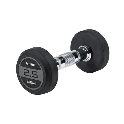 JORDAN Classic Rubber Dumbbells - Grey - alternate angle