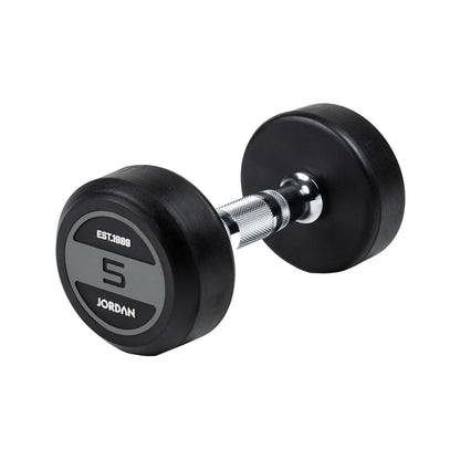 JORDAN Classic Rubber Dumbbells - Grey - detail view