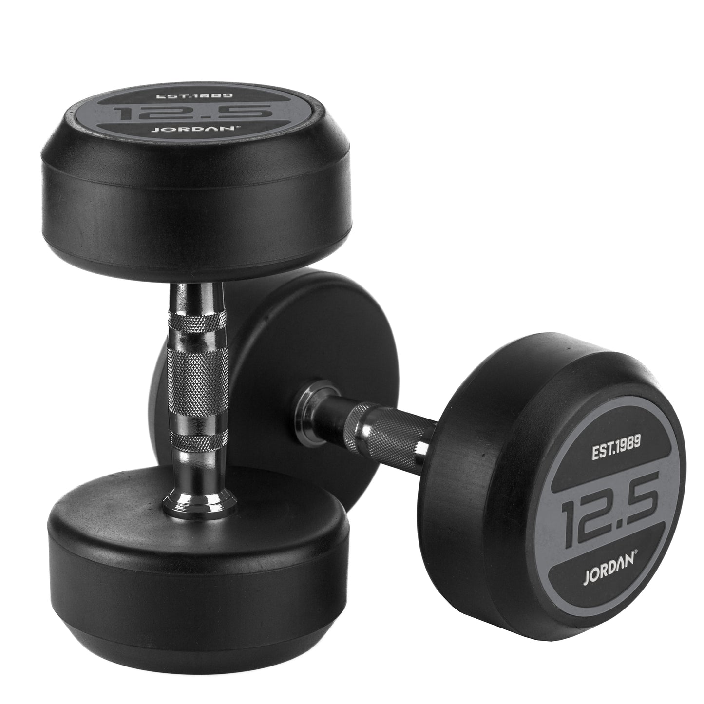 JORDAN Classic Rubber Dumbbells - Grey - view 5
