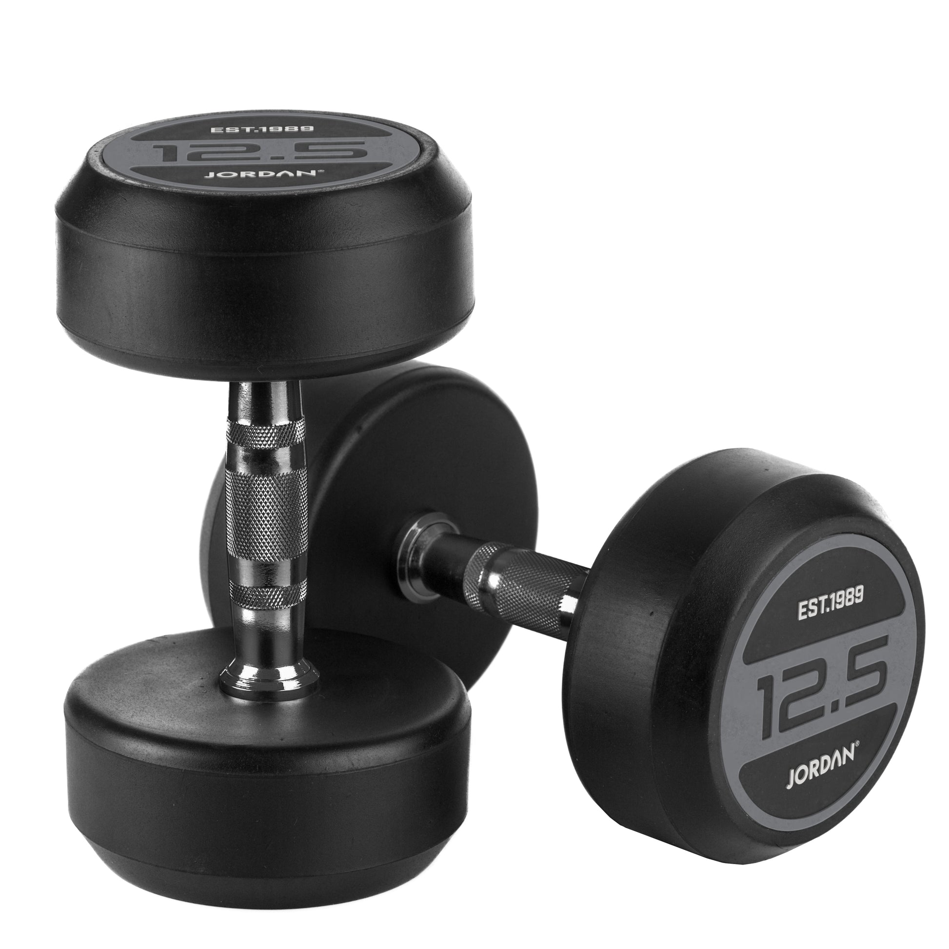 JORDAN Classic Rubber Dumbbells - Grey - view 5