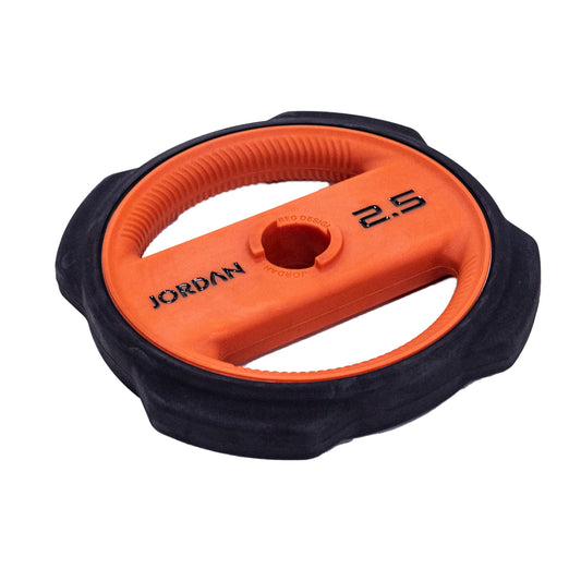 JORDAN 2.5kg Ignite Urethane Pump X Studio barbell plate - Orange/Black - main product view