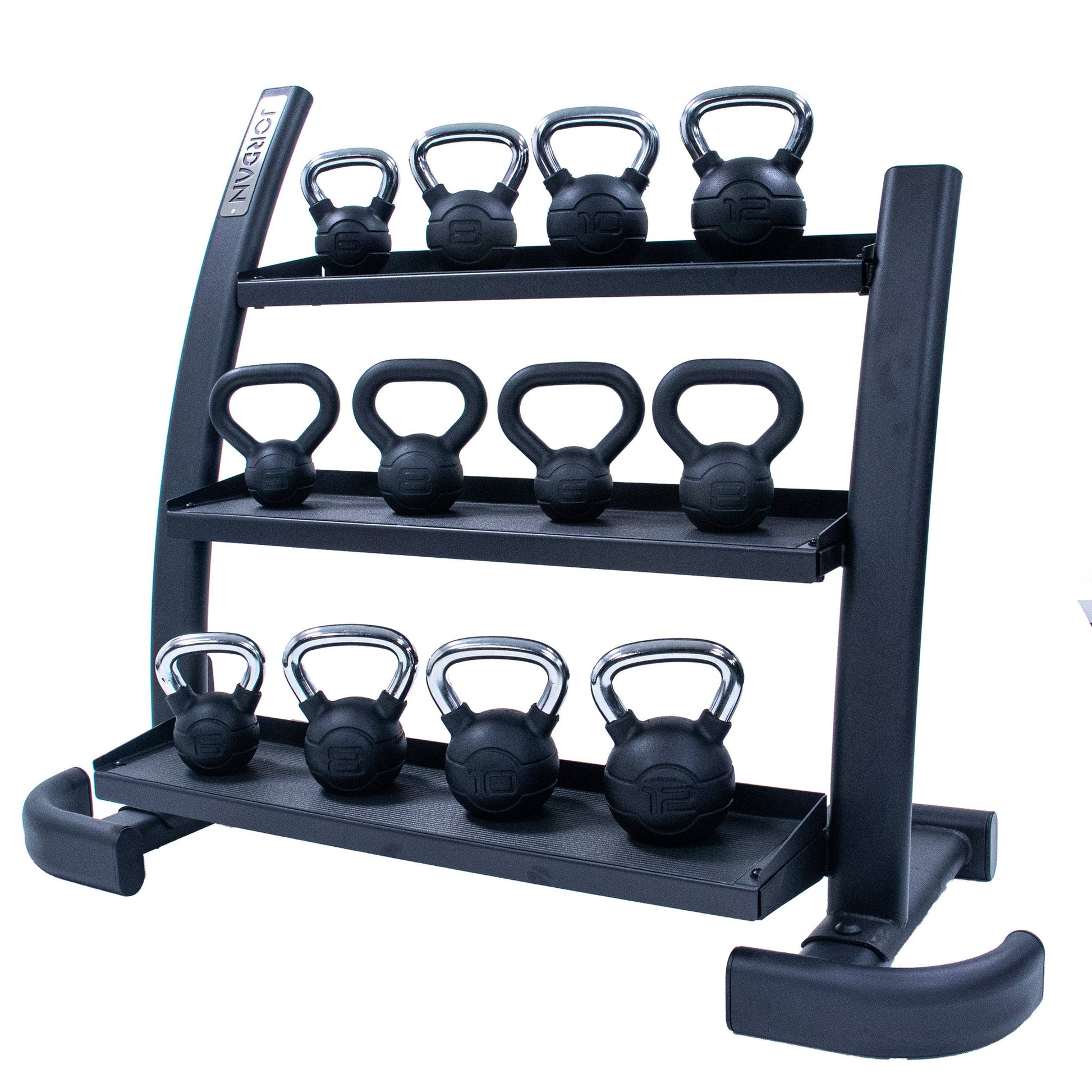 JORDAN Kettlebell Rack, 3 tier, Grey - alternate angle