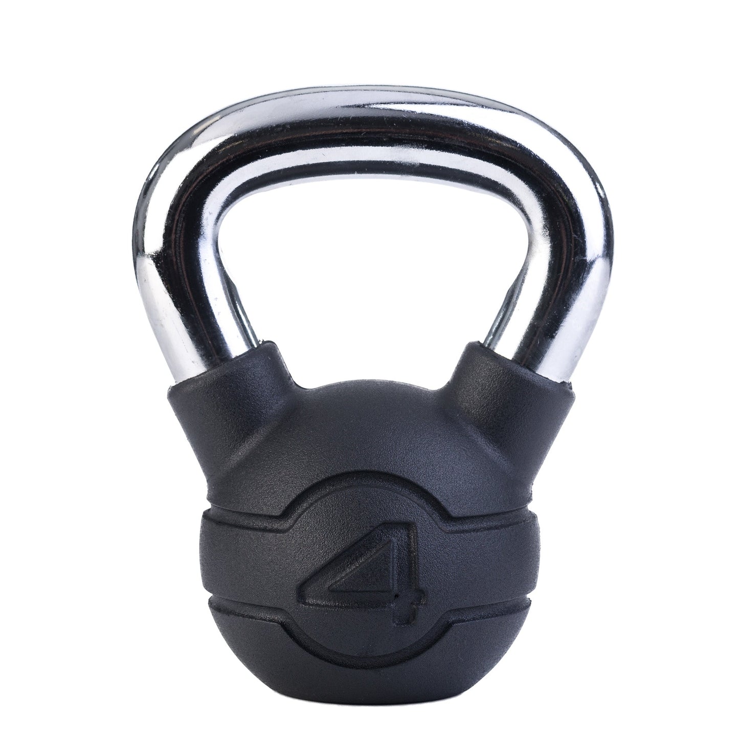 JORDAN 4kg Black rubber kettlebell with chrome handle (each) - main product view