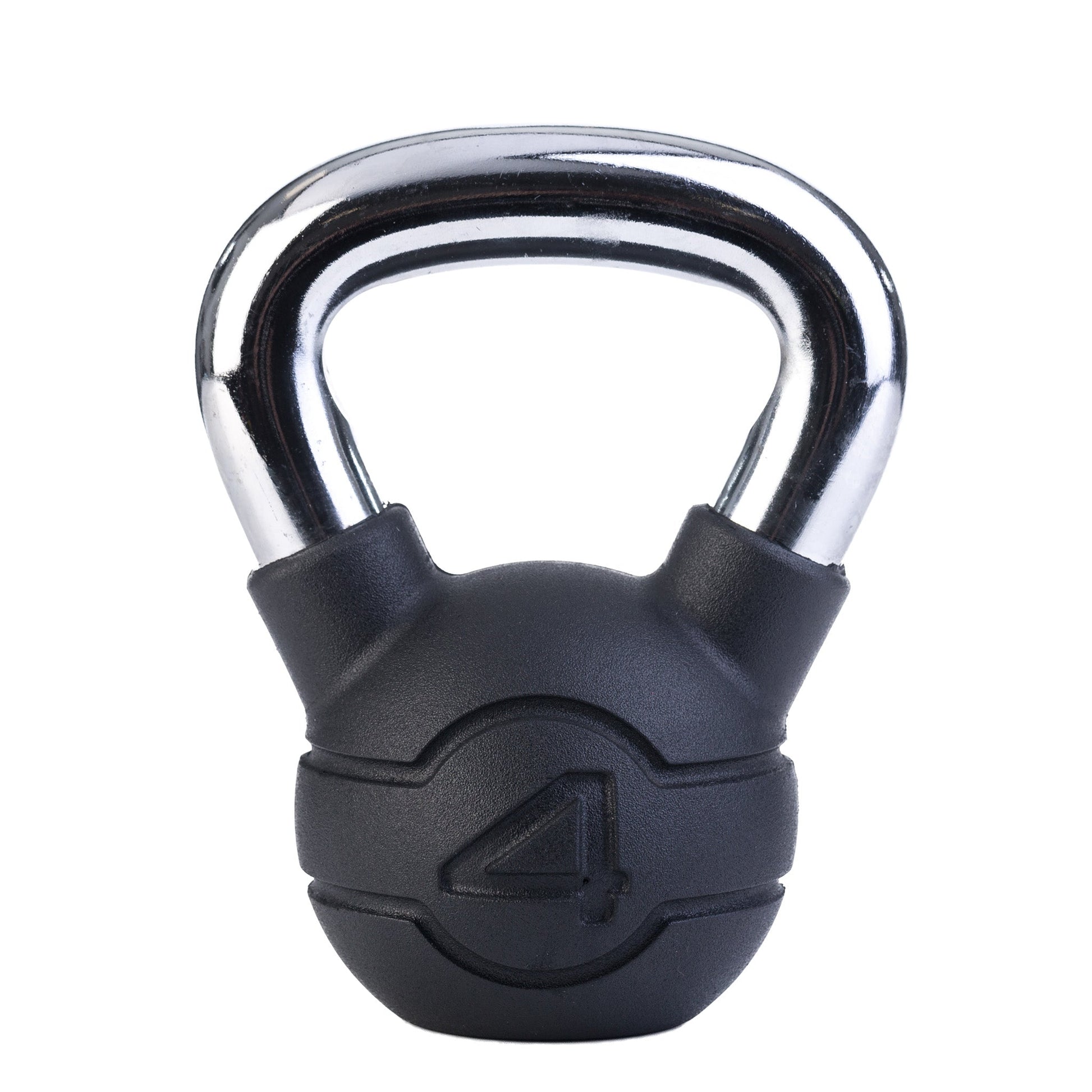 JORDAN 4kg Black rubber kettlebell with chrome handle (each) - main product view
