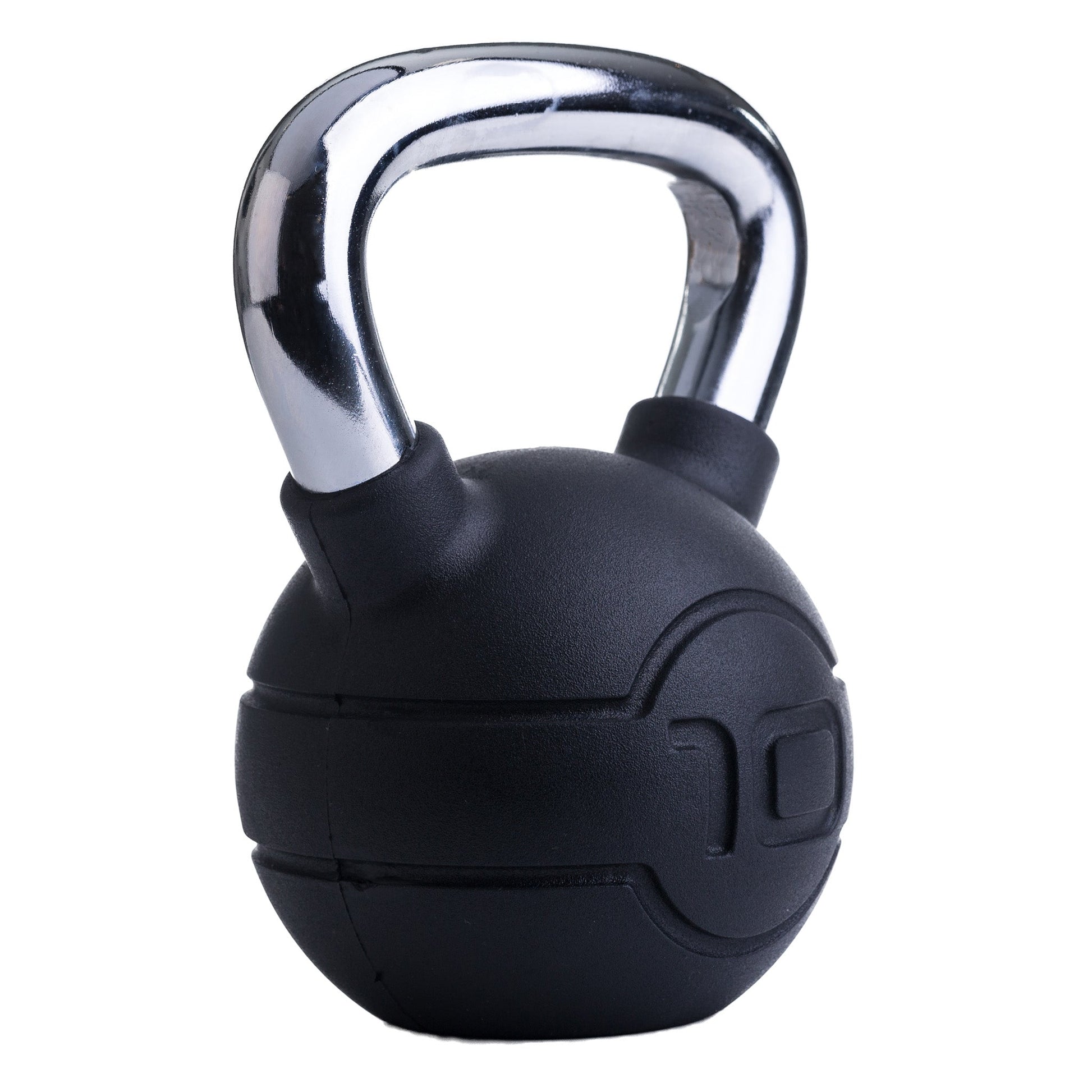 JORDAN 10kg Black rubber kettlebell with chrome handle (each) - main product view