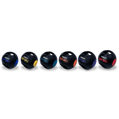JORDAN 9Kg Double grip medicine ball  - Purple - alternate angle