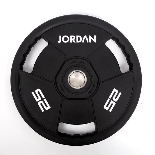 JORDAN urethane Olympic plate set: 25 kg urethane Olympic plate. Individual component view, not the complete set quantity.