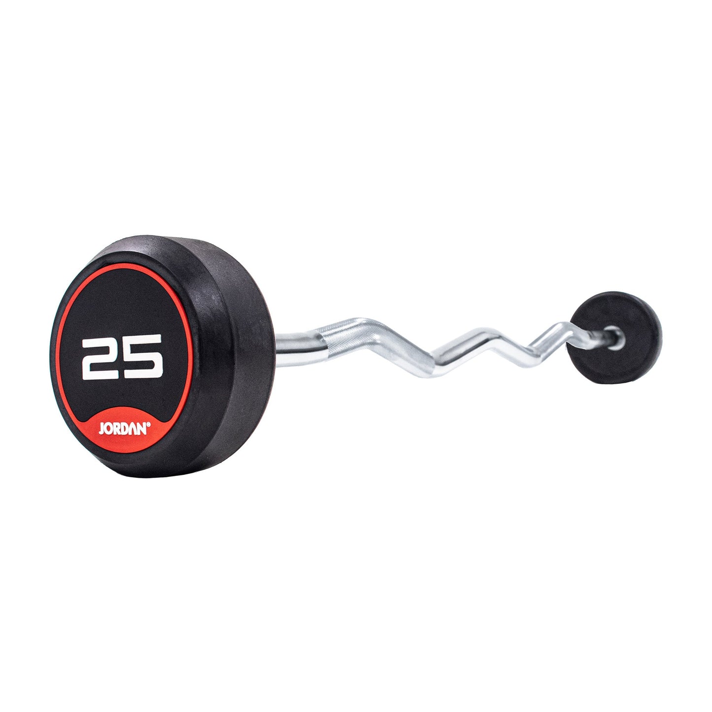 JORDAN 35kg  Rubber Barbell - Curl Bar - Red
