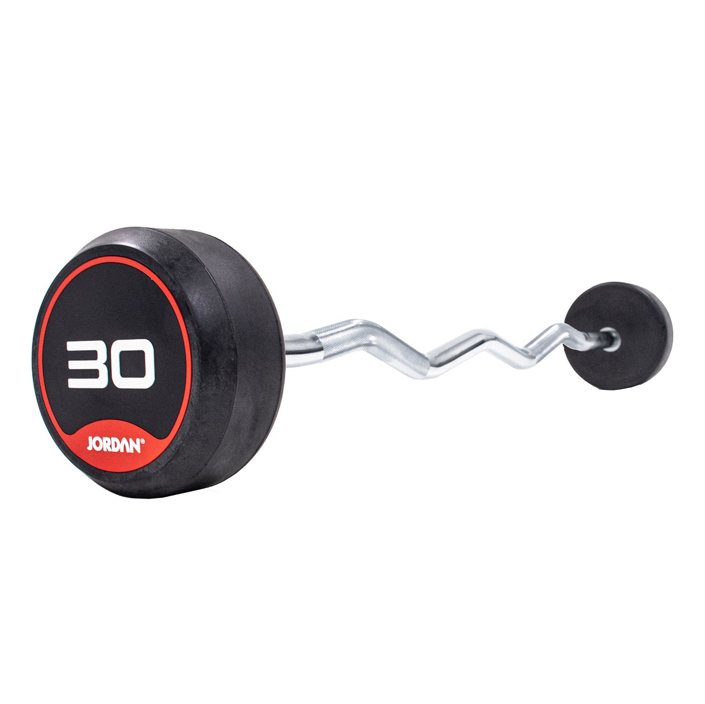 JORDAN 10 - 45kg Rubber Barbell (5kg increments / 10 Bars) - Curl Bar - Red - view 5