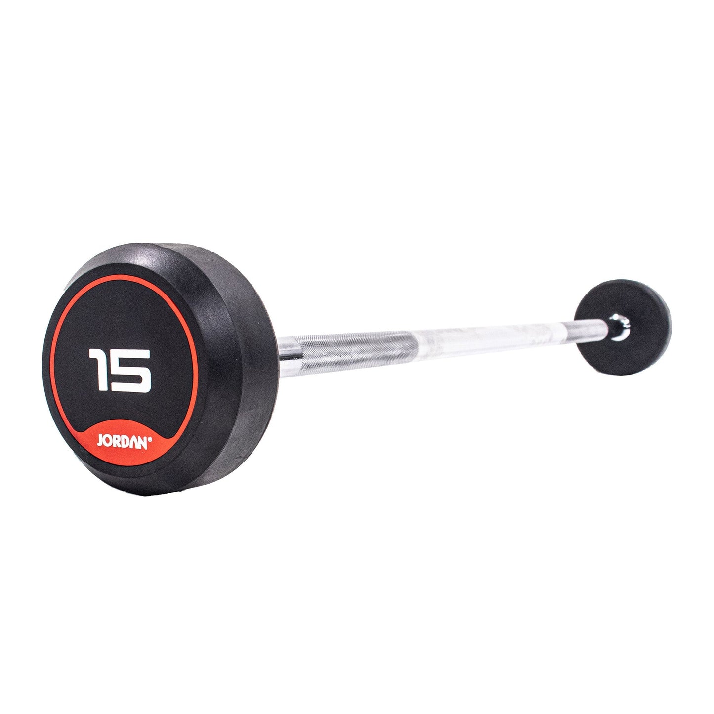 JORDAN 15kg  Rubber Barbell - Straight Bar - Red - main product view