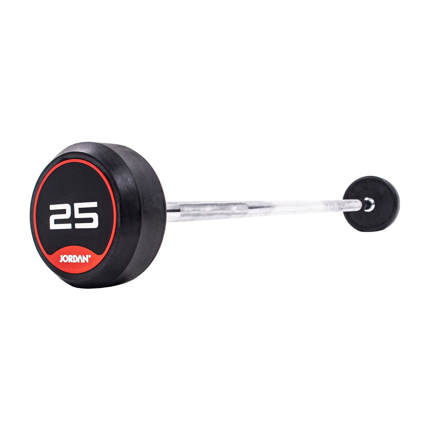JORDAN 25kg  Rubber Barbell - Straight Bar - Red - main product view