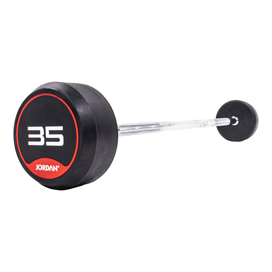 JORDAN 35kg  Rubber Barbell - Straight Bar - Red - main product view