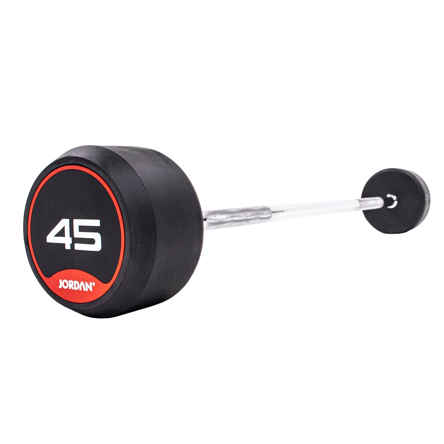JORDAN 45kg  Rubber Barbell - Straight Bar - Red - main product view