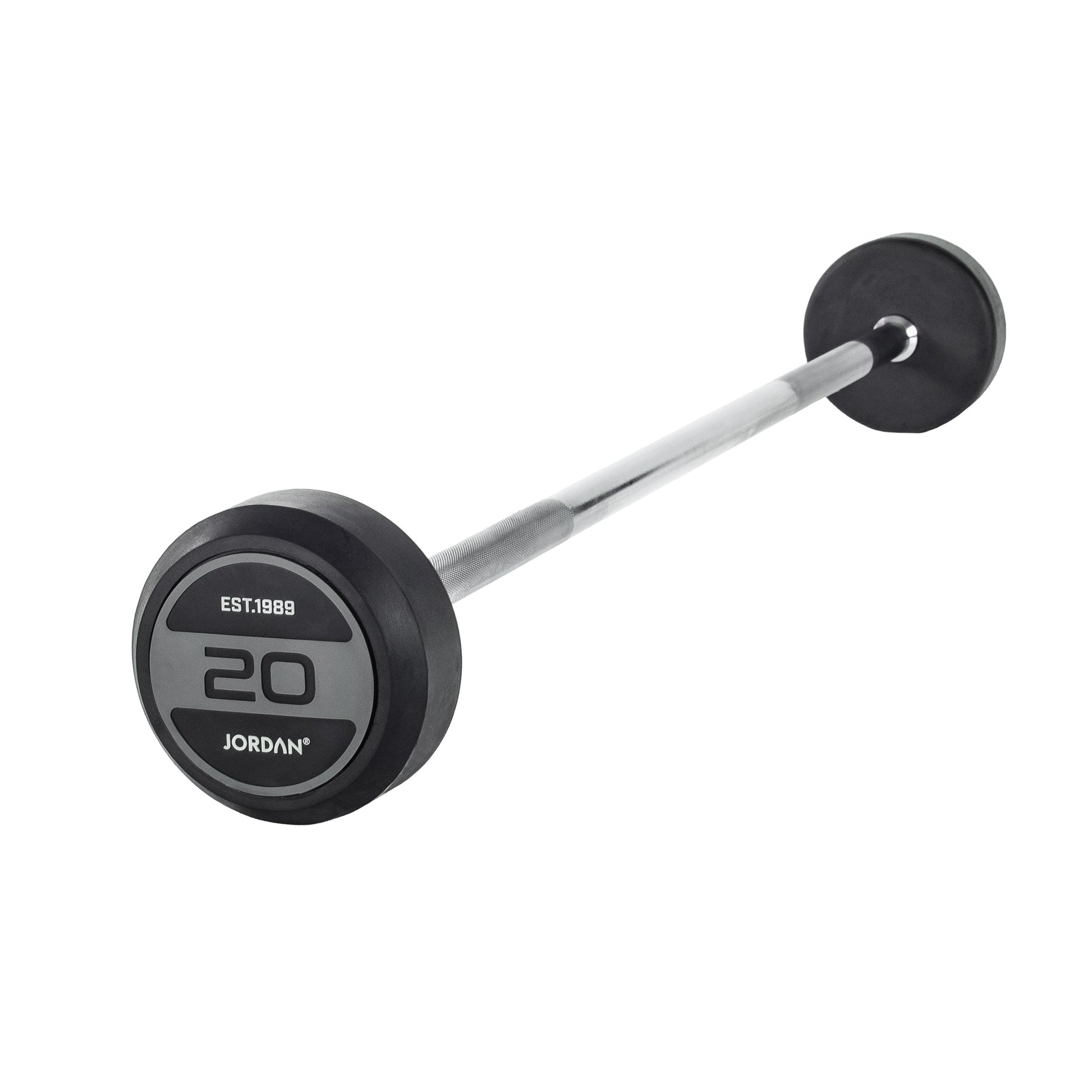 JORDAN 20kg Rubber Barbell - Straight Bar - Grey - main product view
