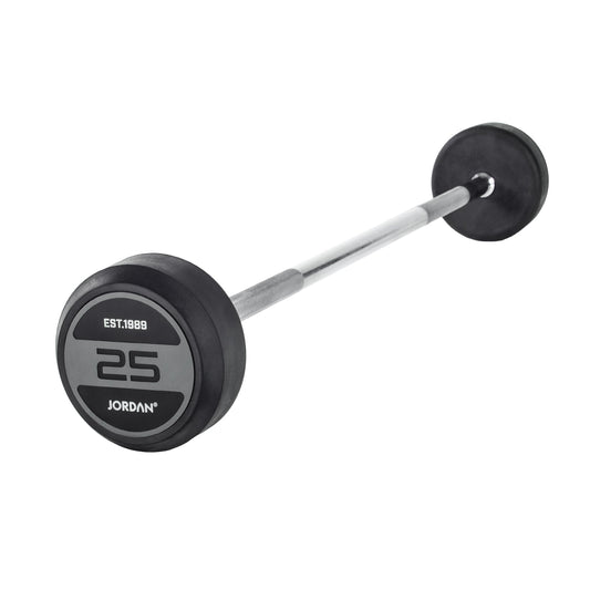 JORDAN 25kg Rubber Barbell - Straight Bar - Grey - main product view