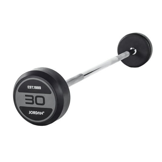 JORDAN 30kg Rubber Barbell - Straight Bar -Grey - main product view