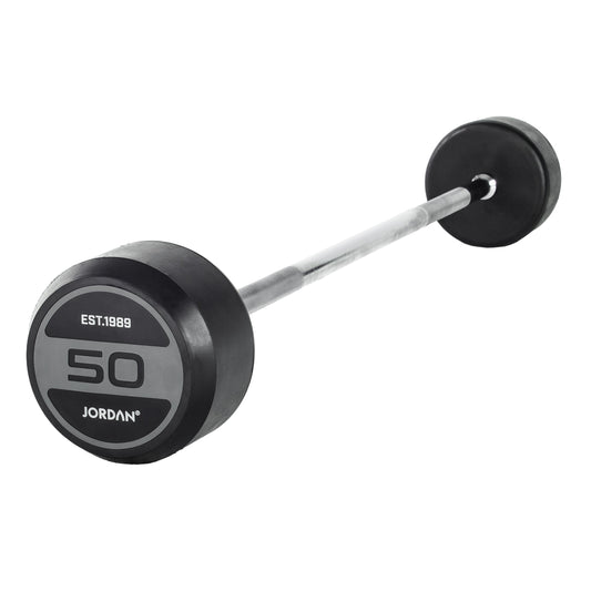 JORDAN 50kg Rubber Barbell - Straight Bar - Grey - main product view