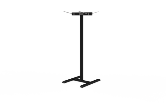 Black double-sided mat rack with four hanging arms.