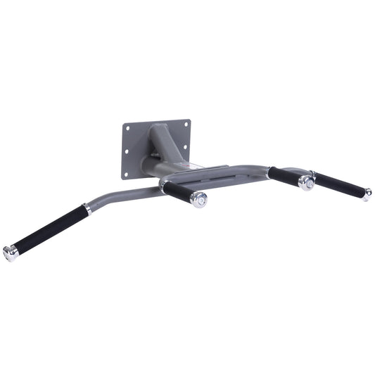 JORDAN Wall Mounted Chin Bar with aluminium ends & rubber handgrips, Grey - main product view