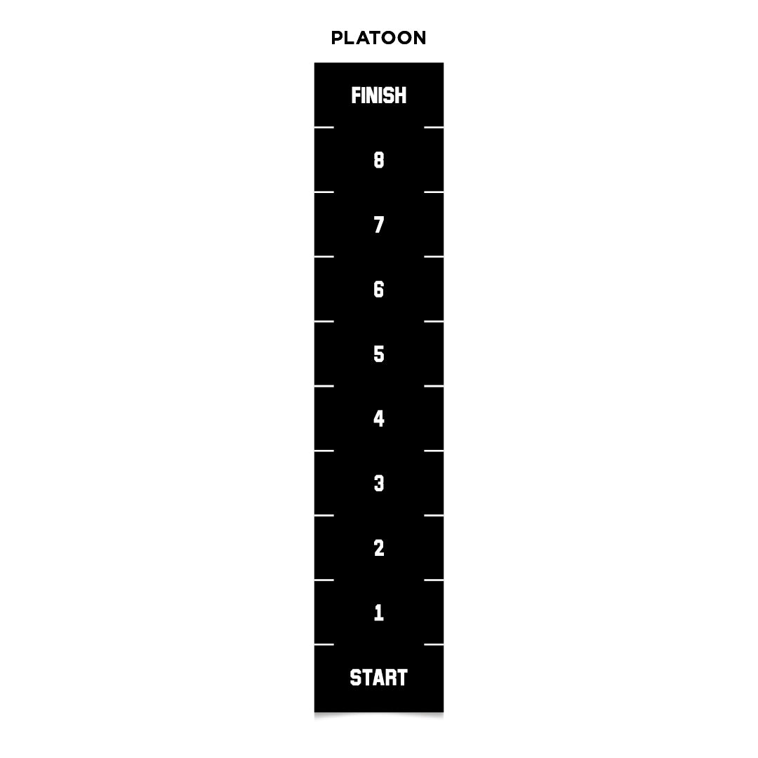 Platoon turf layout diagram, black and white illustration.