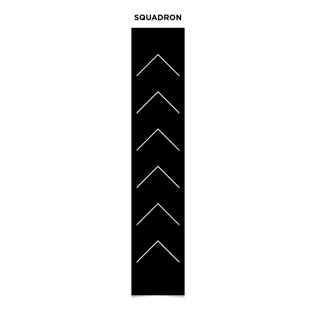 Squadron turf layout diagram, black and white illustration.