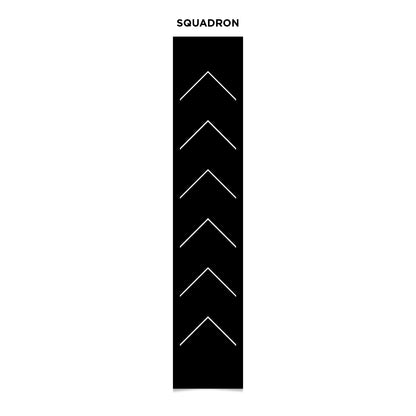 Squadron turf layout diagram, black and white illustration.