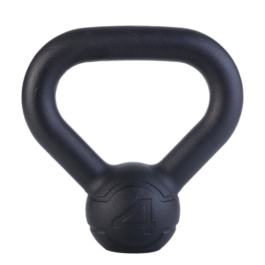 Black JORDAN cast iron kettlebell marked 4kg, representative range image.