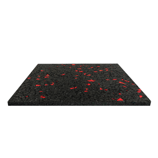 Jordan Activ Square standard black tile with red fleck, 50cm x 50cm x 15mm
