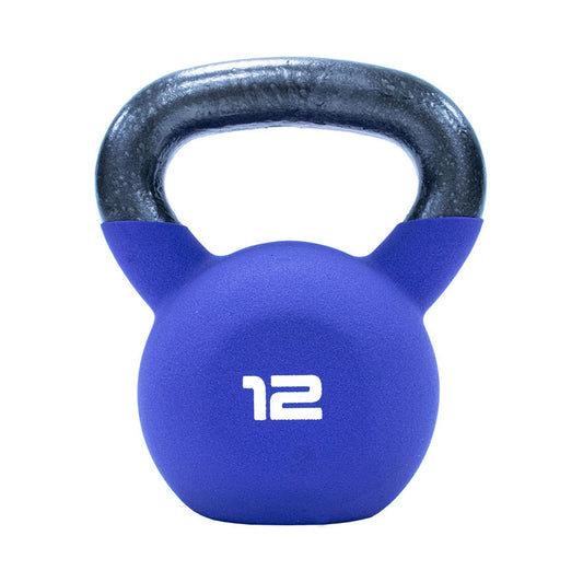 JORDAN Neoprene Covered Kettlebell: 12 kg purple neoprene kettlebell.