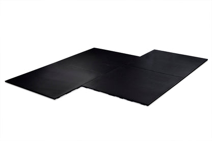 Four STOCKZ Pure Black Connect 20mm rubber gym flooring tiles